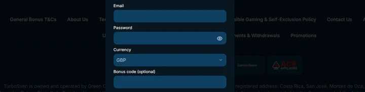 turbosven casino registration